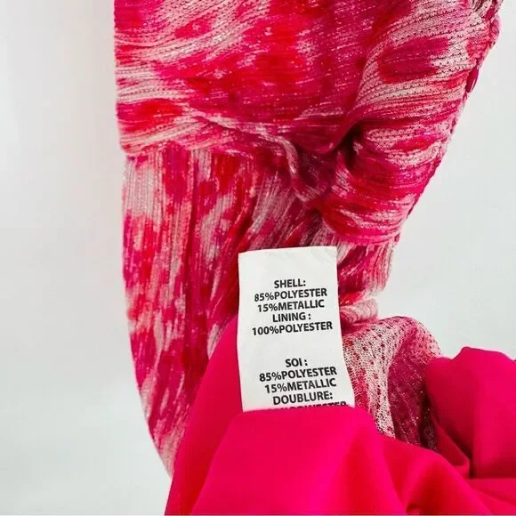 Ramy Brook Alexa Metallic Floral Blouson Midi Dress Rose Pink Women's Small NEW